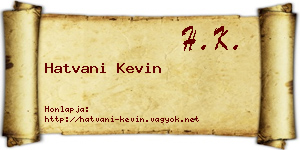 Hatvani Kevin névjegykártya