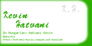 kevin hatvani business card